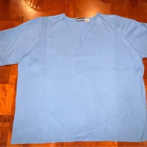 Woman's Blue V-Neck Sweater